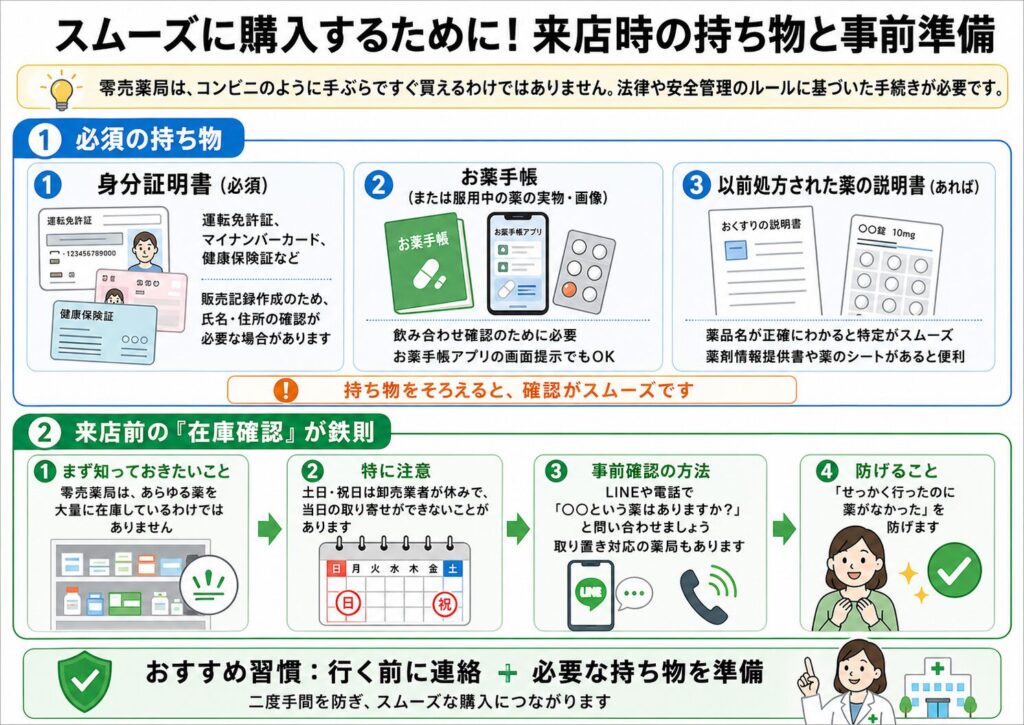 零売薬局の持ち物と事前準備